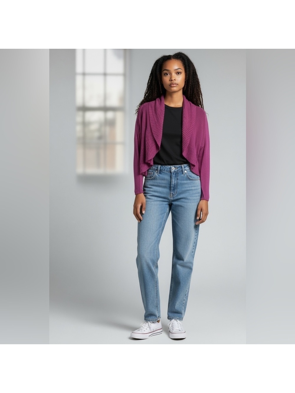 Mudd Purple Open Front Cardigan Sweater